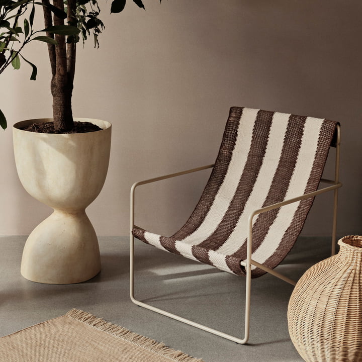 Desert Lounge Chair, cashmere / råhvid, chokolade fra ferm Living