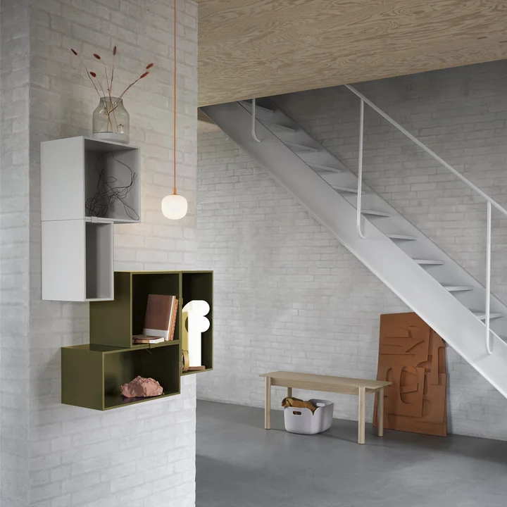 Muuto - Mini Stacked reolsystem - brun-grøn