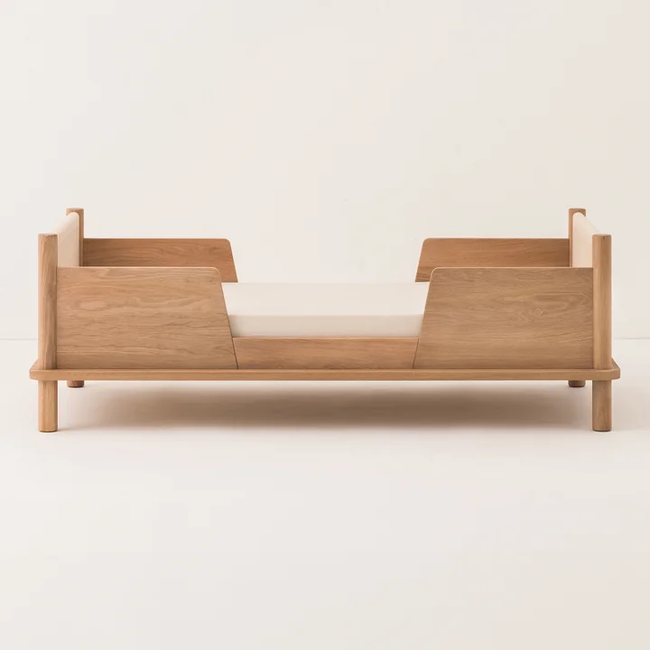 Nobodinoz - Latitude Evolutive Juniorseng med faldsikring, 70 x 140 cm, naturlig eg