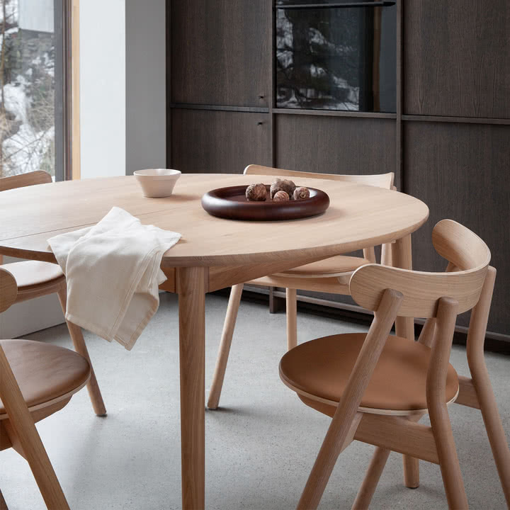 Northern - Expand spisebord Ø 120 cm, olieret eg