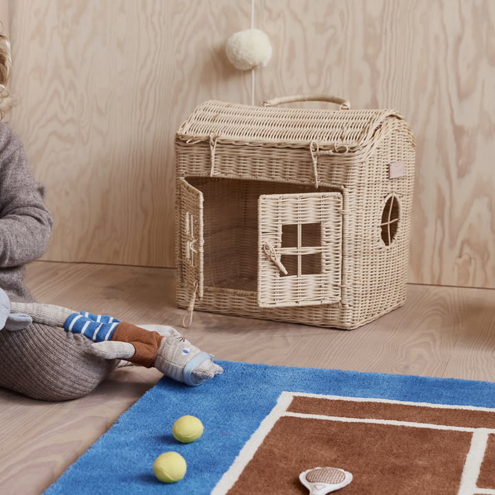 Rattan Home opbevaringskurv, naturlig fra OYOY Mini