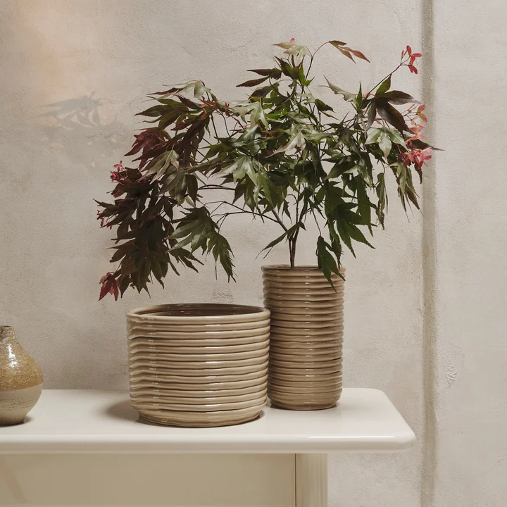 Ferm Living - Corduroy urtepotte og vase, kashmir