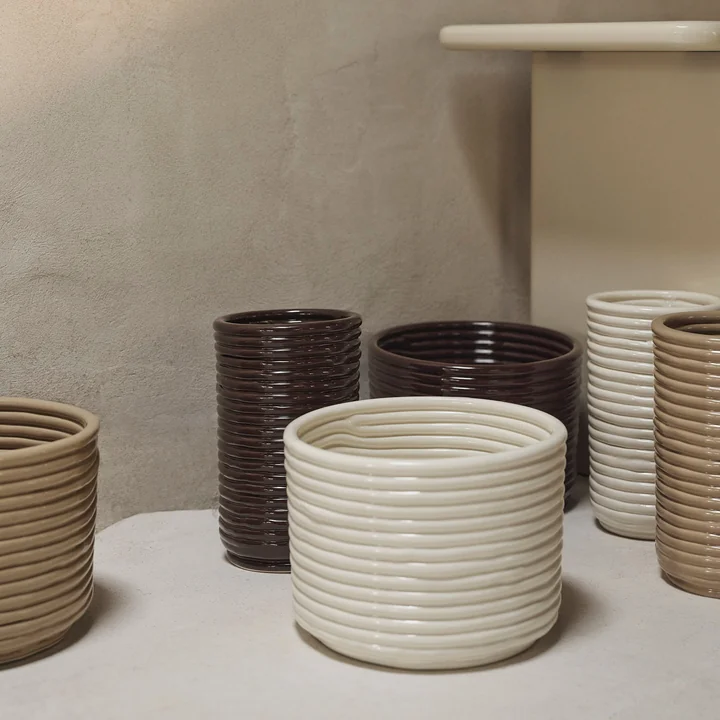 Ferm Living - Corduroy urtepotte, råhvid