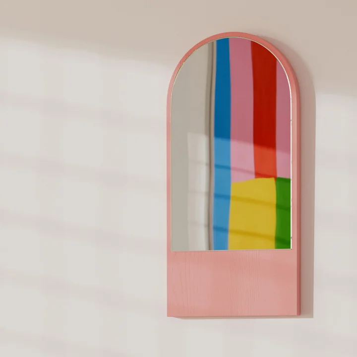 OUT Objekte unserer Tage - Friedrich mini spejl, 28 x 58 cm, blød pink