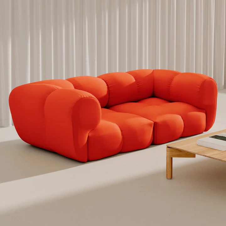 OUT Objekte unserer Tage - Sander 02, 2. 5-personers sofa, ren orange (Vidar 4 0542 af Kvadrat/Raf Simons)