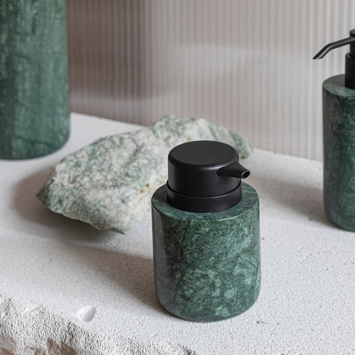 Mette Ditmer - Marble sæbedispenser, lav, mørk skov