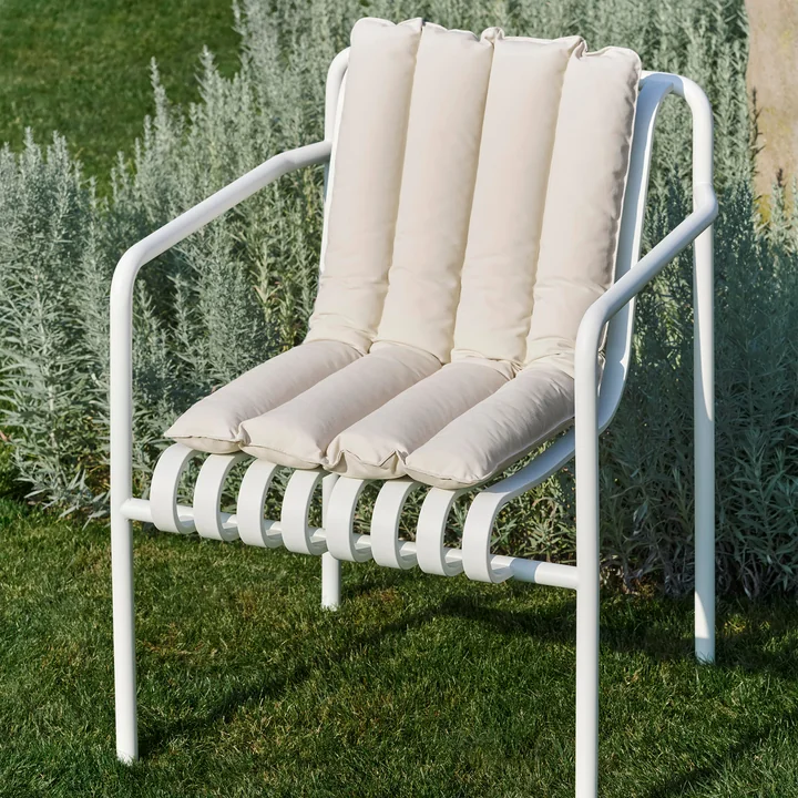HAY - Palissade spisestuelænestol, cremehvid med Soft Quilted Cushion
