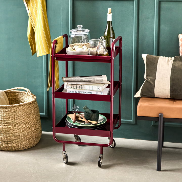 House Doctor - rulle serveringsvogn, bordeaux