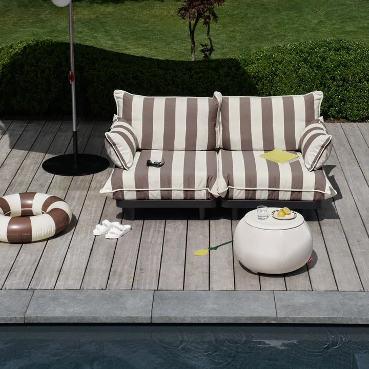 Fatboy - Paletti Outdoor Lounge Sofa, hvid/kakaostribet