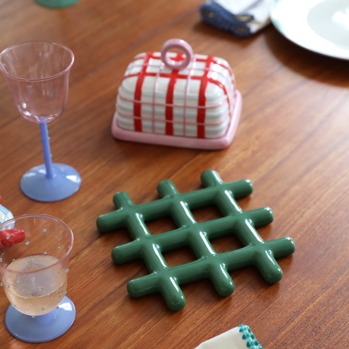 & klevering - Plaid smørfad, pink