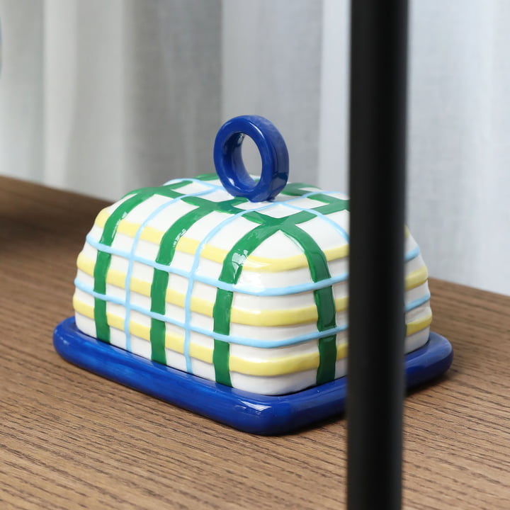 & klevering - Plaid smørfad, blå