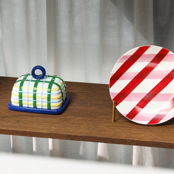 & klevering - Plaid smørfad, blå, Bliss tallerken