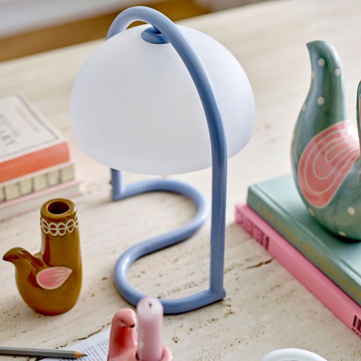Bloomingville - Favor bordlampe, Ø 24,5 x 29,5 cm, blå