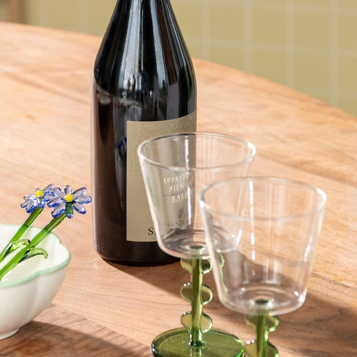 & klevering - Kronbladsvinglas, 0,2 L, grønt