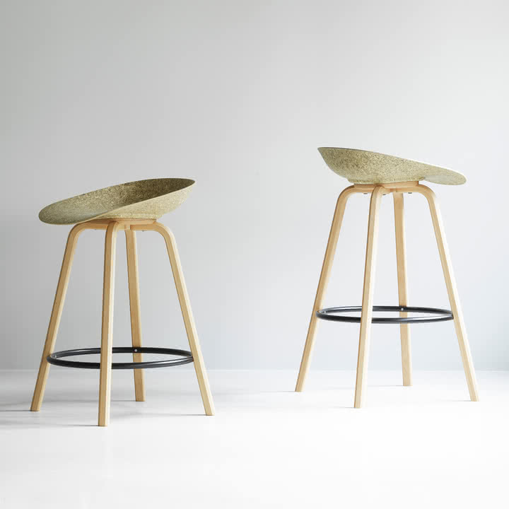 Normann Copenhagen - Mat barstol 65 cm og 75 cm, tang/sort