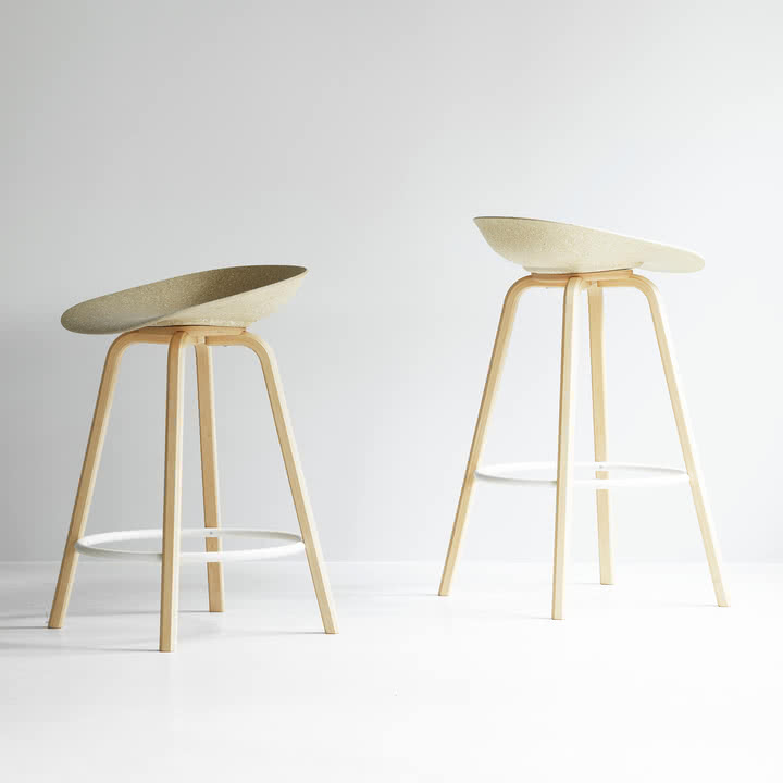 Normann Copenhagen - Mat barstol 65 cm og 75 cm, hamp/creme