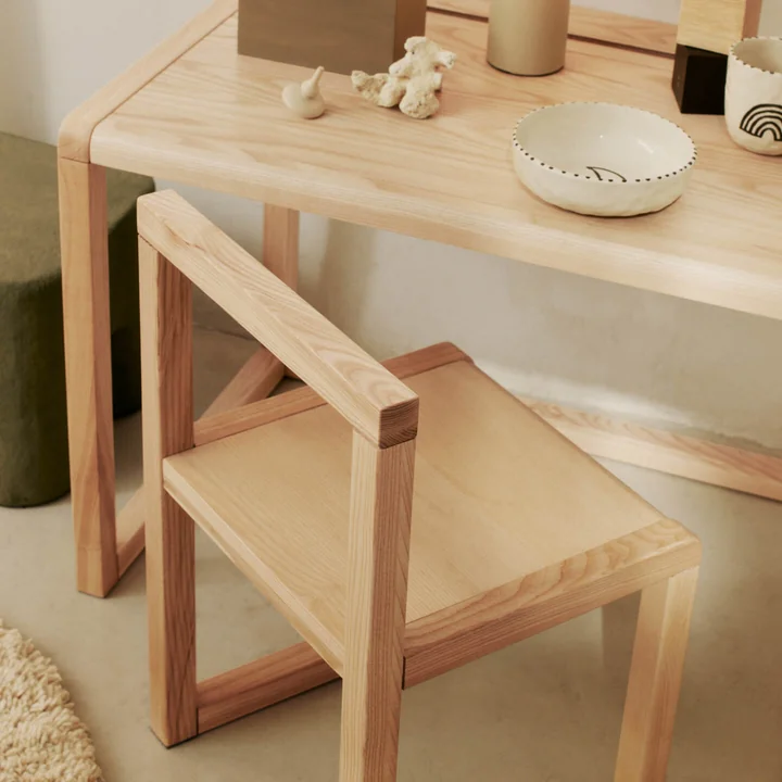 Ferm Living - Little Architect stol og børnebord, natur ask