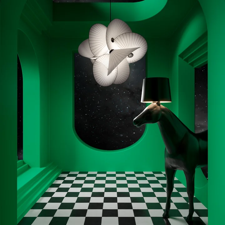 Moooi - Serpentine pendel 8, Stor, hvid/sort