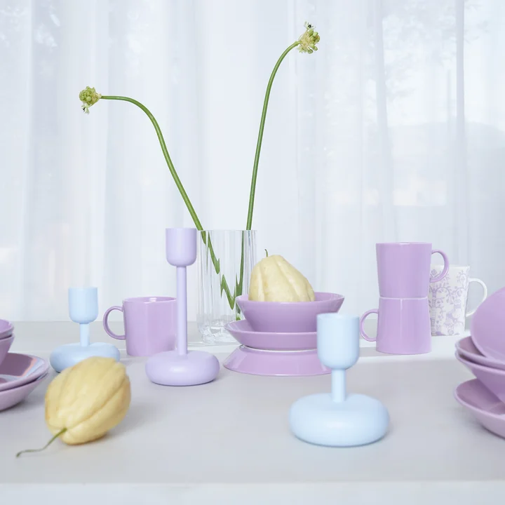 Iittala - Nappula lysestage, Legevase, klar, Teema skål, krus og tallerken