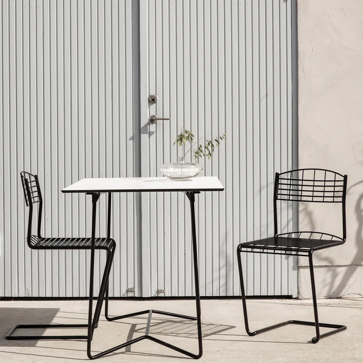 Grythyttan - High Tech havebord 110 x 70 cm, hvid/sort