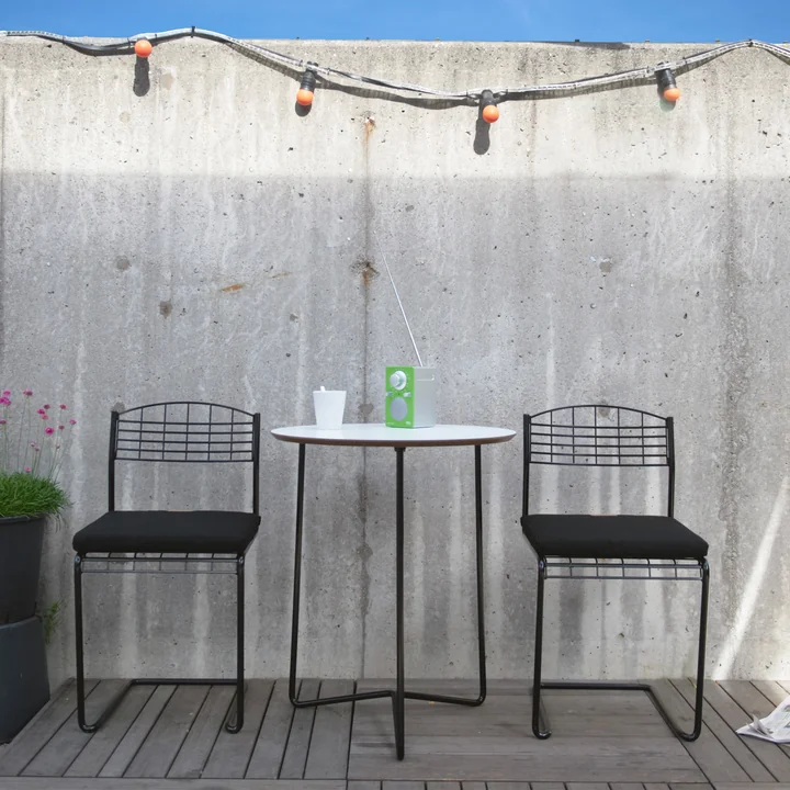 Grythyttan - High Tech havebord Ø 60 cm, hvid/sort