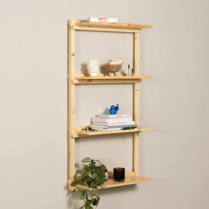 Karup Design - Groove væghylde, smal, H 120 x 66 cm, naturfyr