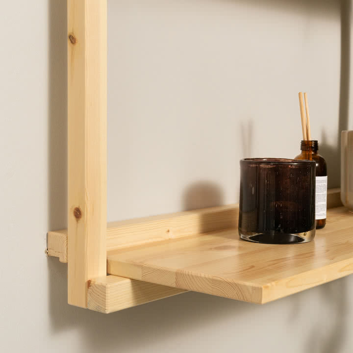 Karup Design - Groove væghylde, smal, H 120 x 66 cm, naturfyr