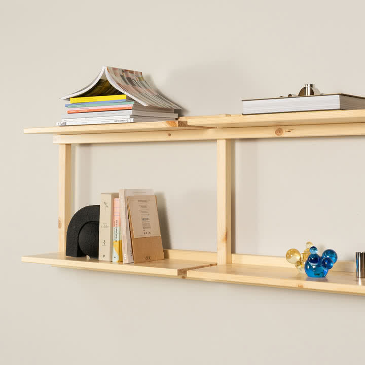 Karup Design - Groove væghylde, bred, H 47,5 x 192 cm, naturfyr