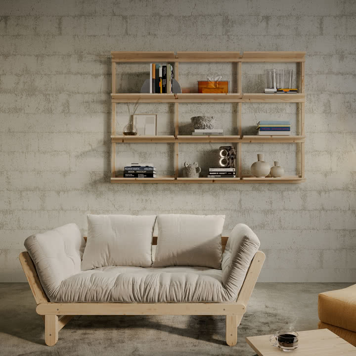 Karup Design - Groove væghylde, stor, H 127 x 192 cm, naturfyr