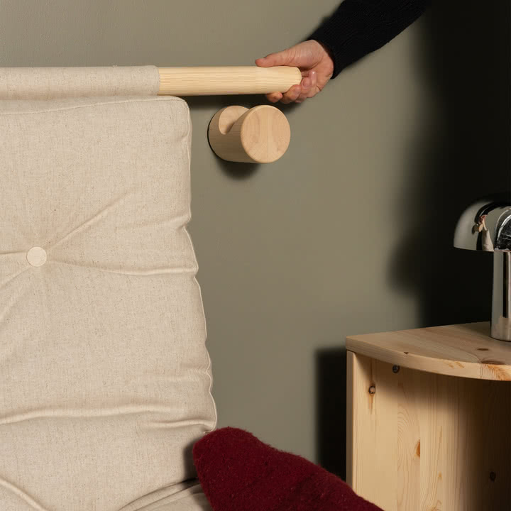 Karup Design - Hooked 135 sovesofa inkl. Bravo madras 135 x 200 cm, hør