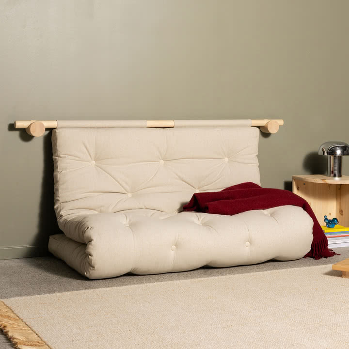 Karup Design - Hooked 135 sovesofa inkl. Bravo madras 135 x 200 cm, hør