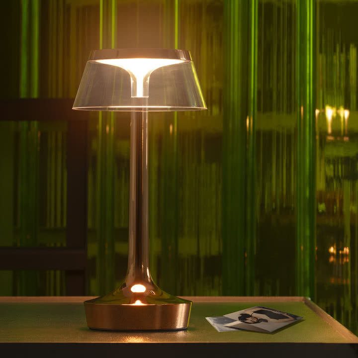 Flos - Bon jour Unplugged batteridrevet bordlampe, Color Tune, kobber