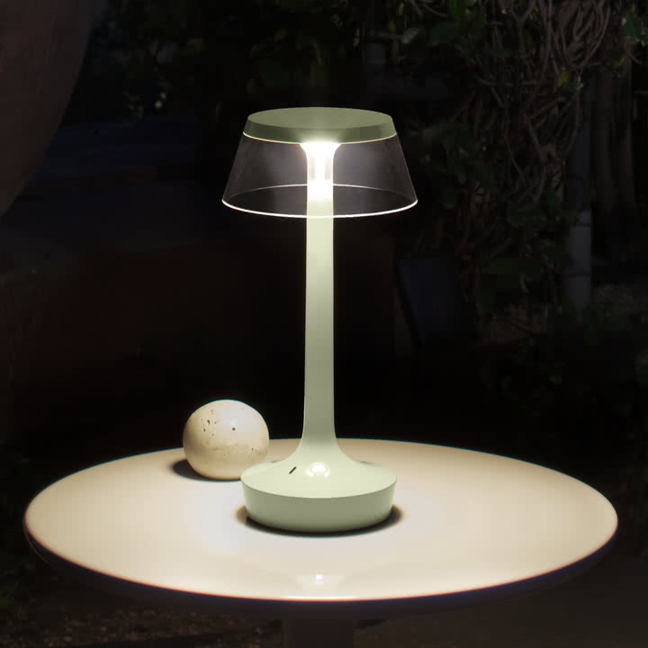 Flos - Bon jour Unplugged batteridrevet bordlampe, Color Tune, frisk mynte