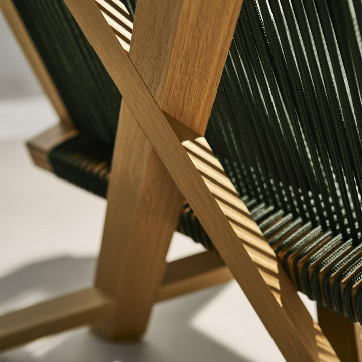 ClassiCon – Volkshaus Lounge Chair, naturlig eg/skovgrøn