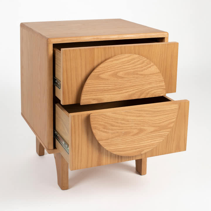 Zuiver – Groove sengebord, egetræ