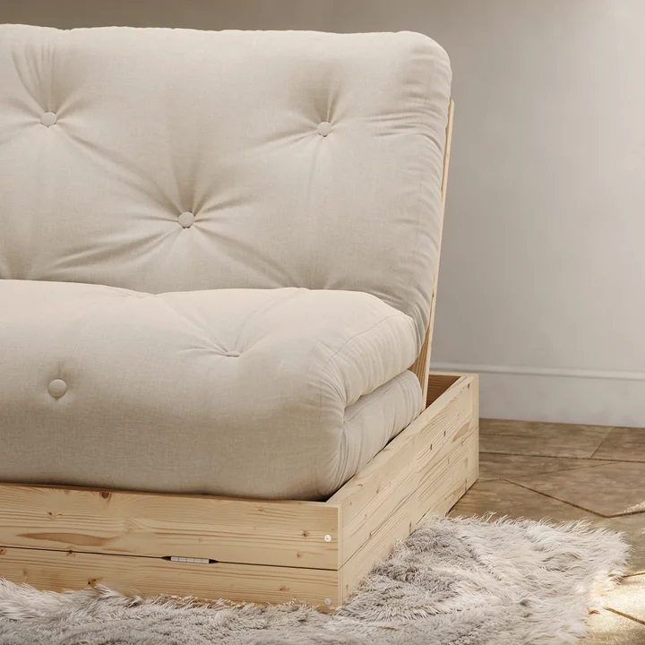 Karup Design - Flip Raw daybed, 140 x 200 cm, naturlig fyr / beige (747)