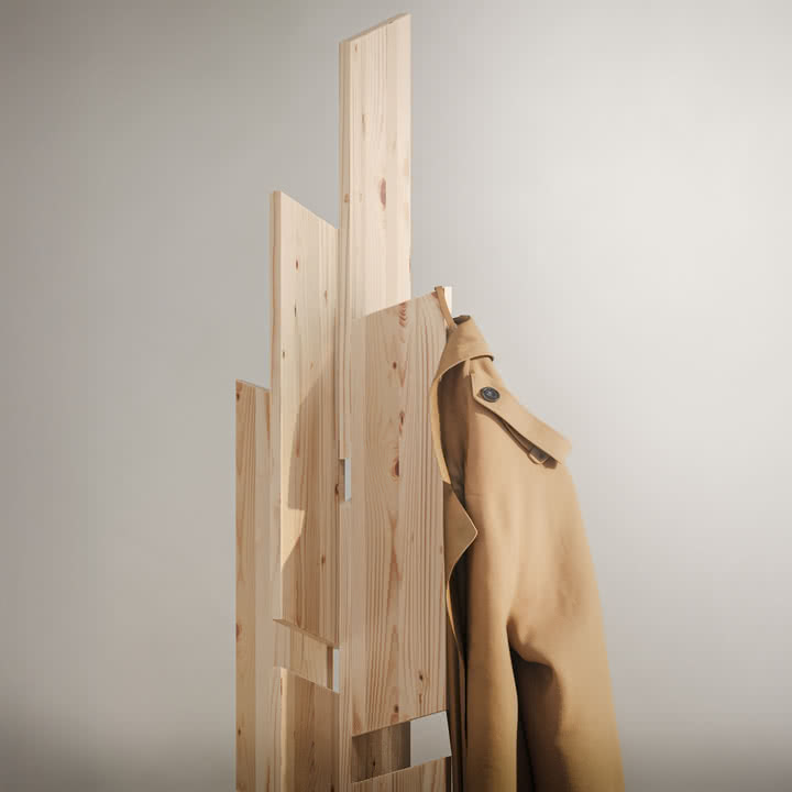 Karup Design - Keeper knagerække, H 186 cm, naturfyr