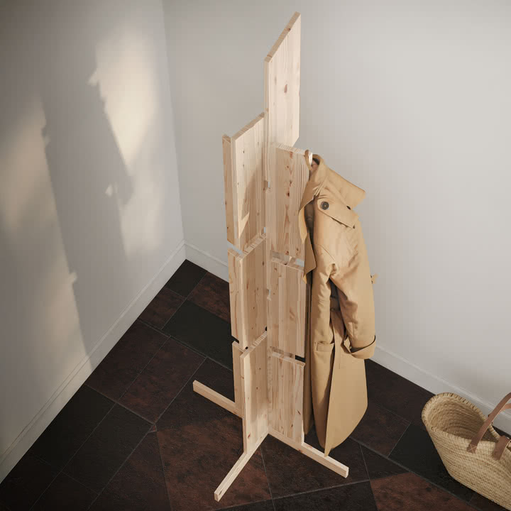 Karup Design - Keeper knagerække, H 186 cm, naturfyr