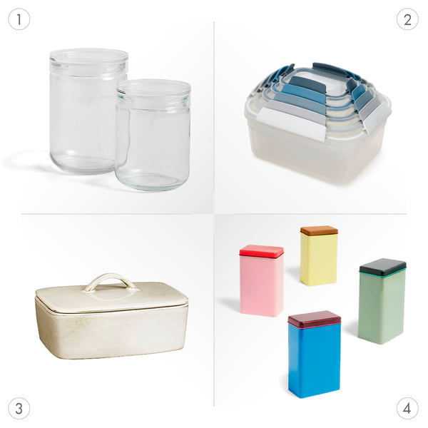 Materiale fra opbevaringsdåser og opbevaringskrukker