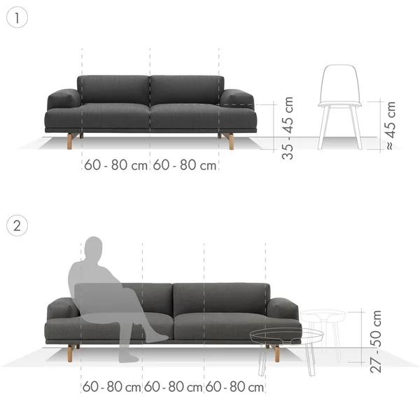Sofa Graphic 1 - 2-personers og 3-personers