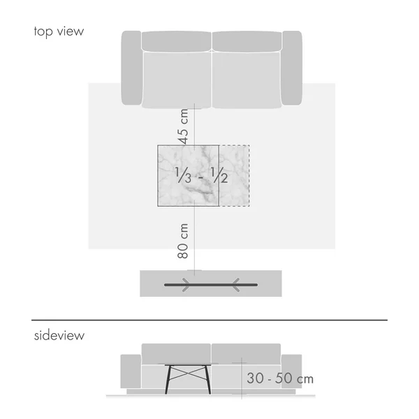 Et sofabord skal have disse dimensioner