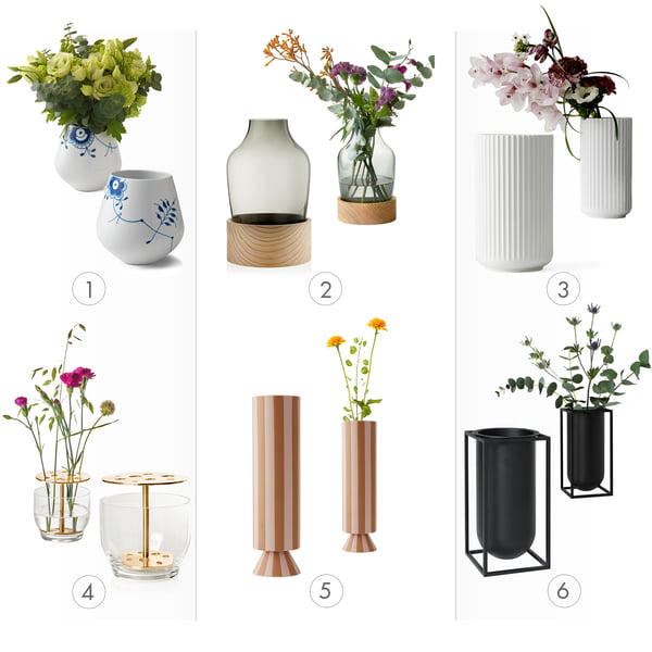 Vaser og de matchende blomster